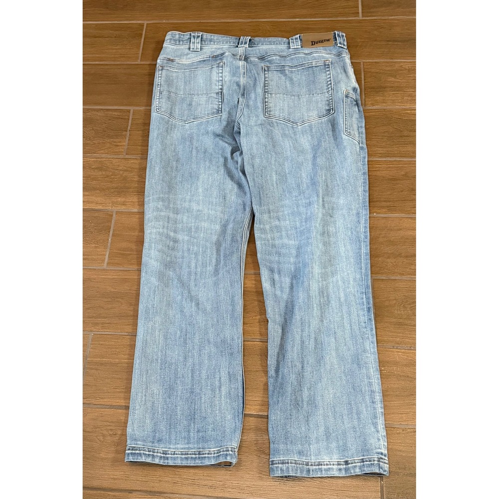 Duluth Trading Co Ballroom Double Flex Jeans Light Wash Relaxed Fit 38x32 Mens - Picture 10 of 11